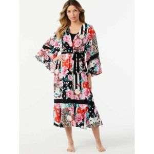 Sofia Intimates by Sofia Vergara Women's and Women's Satin Ruffle Robe